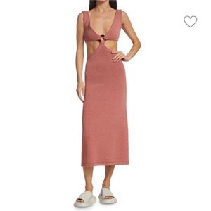 Cult Gaia Bank Cut-out Cotton-blend Midi Dress size small in color Jaipur